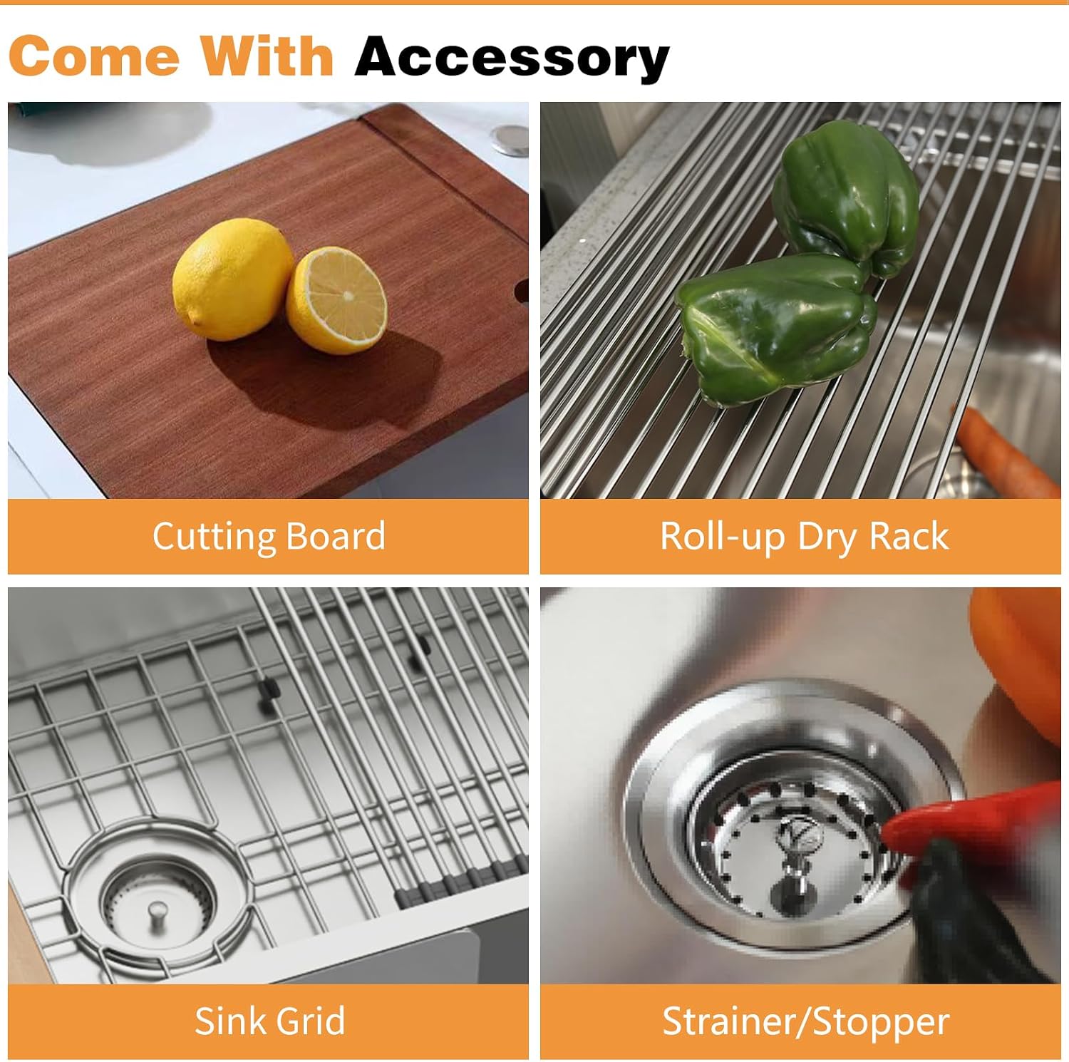 33'x19' Kitchen Sink Workstation - 50/50 Double Bowl Stainless Steel Undermount Kitchen Sink Built-in Ledge Drop In Workstation Sink For Placing/Sliding Accessories-Cutting Board,Drying Rack