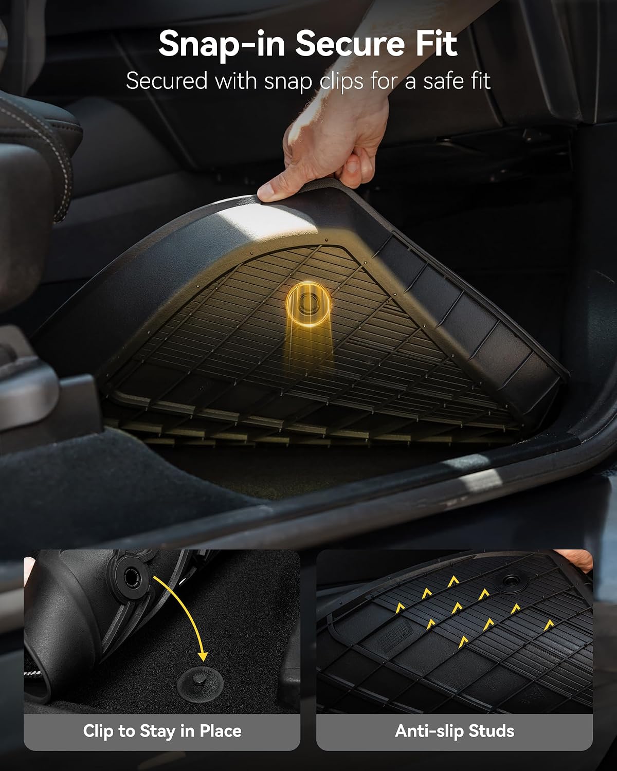3W Floor Mats & Cargo Liner for Nissan Rogue 2014-2020 All Weather TPE Full Set Nissan Rogue Accessories Custom Fit Car Mats with Trunk Mat (NOT for Sports)