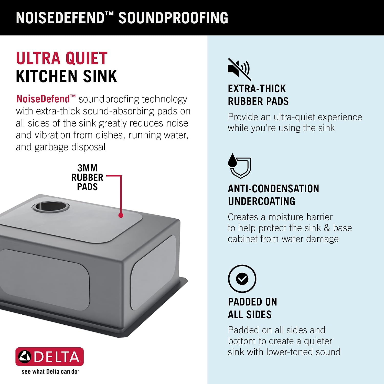 DELTA FAUCET Lorelai 23-inch Workstation Kitchen Sink Undermount 16 Gauge Stainless Steel Single Bowl with WorkFlow Ledge and Kit of 5 Accessories, 95B9132-23S-SS
