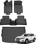 Jenofa-Car Floor Mats & Upper Cargo Liner for 2017-2022 Nissan Rogue Sport (Cargo Tray Highest Position) Custom All Weather Floor Mats Waterproof Durable Liners for Rogue Sport Accessories Black
