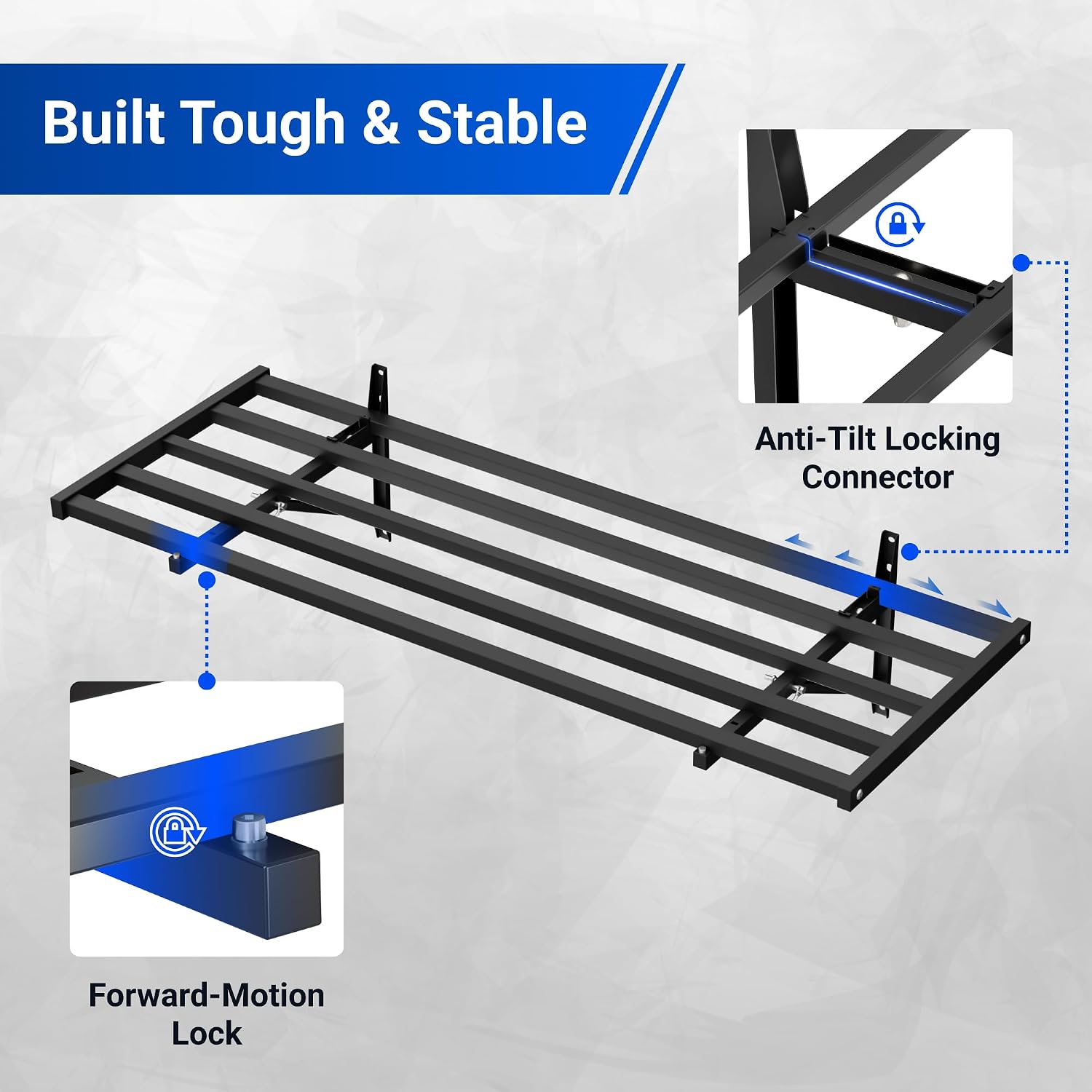 FLEXIMOUNTS Fold-Down 2x4ft Garage Wall Shelving, 4-Pack Heavy Duty Folding Garage Shelving Wall Mounted, 600 lbs Capacity, Storage for Power Tools, Garden Supplies & Seasonal Storage, Lite Series