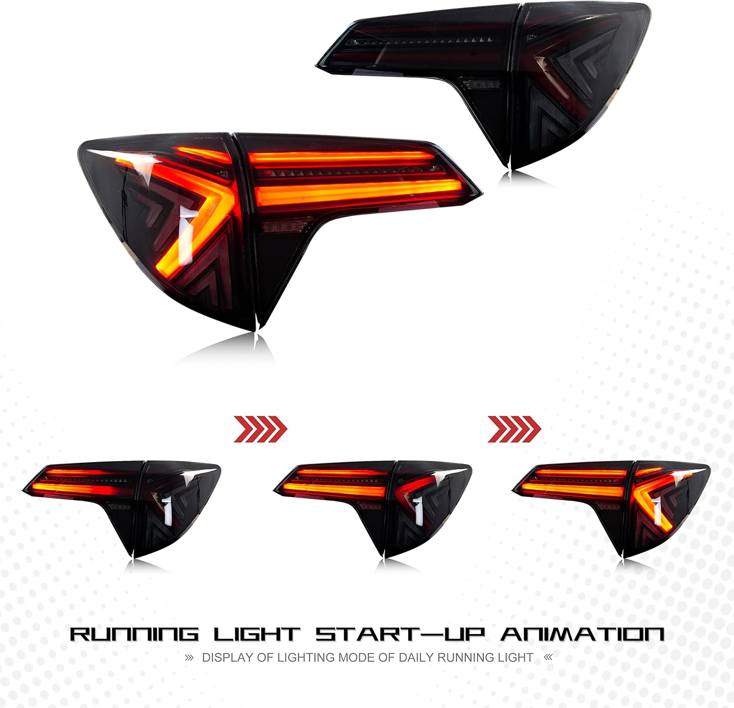 inginuity time LED Tail Lights for Honda HR-V 2016-2022 Start-up Animation Sequential Indicator Replacement Black Rear Lamps Assembly Accessary