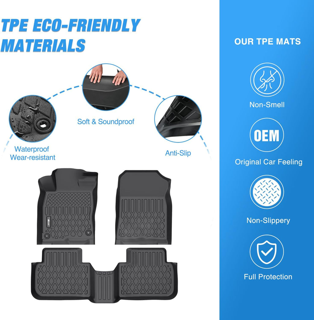 Nilight TPE Floor Mats for Honda Civic 2022 2023 2024 2025 2026 / Acura Integra 2023-2026,All Weather Custom Fit Heavy Duty Floor Liners