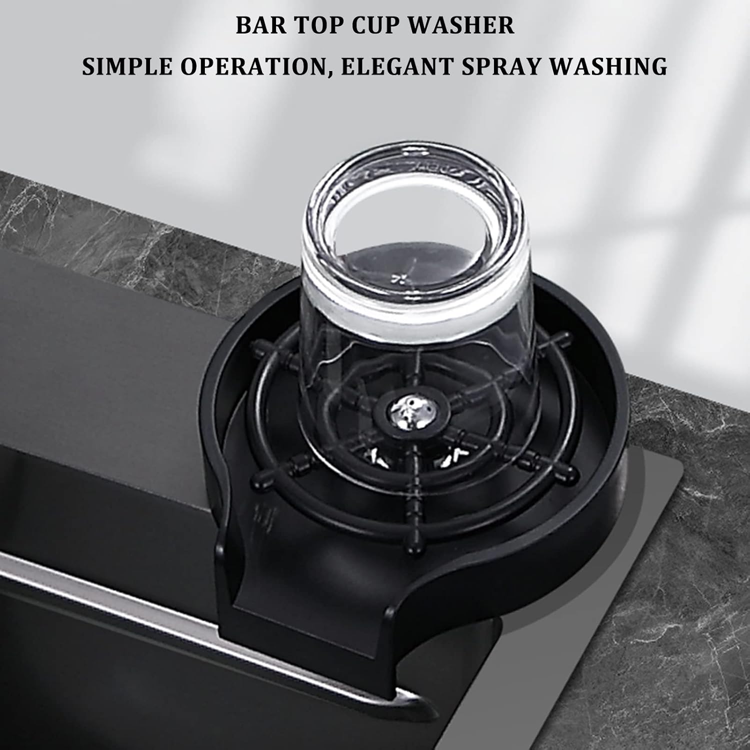 Black Nano Single Bowl Kitchen Sink 304 Stainless Steel Bar Sink Multifunctional RV Sink with Pull-Out Faucet and Cup Washer Top Mount Or Undermount (Color : Black, Size : 60x45x21cm)