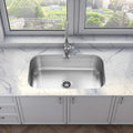 Sinber MU3118S 31' x 18' x 9' Undermount Single Bowl Kitchen Sink with 18 Gauge 304 Stainless Steel Satin Finish (Sink Only)