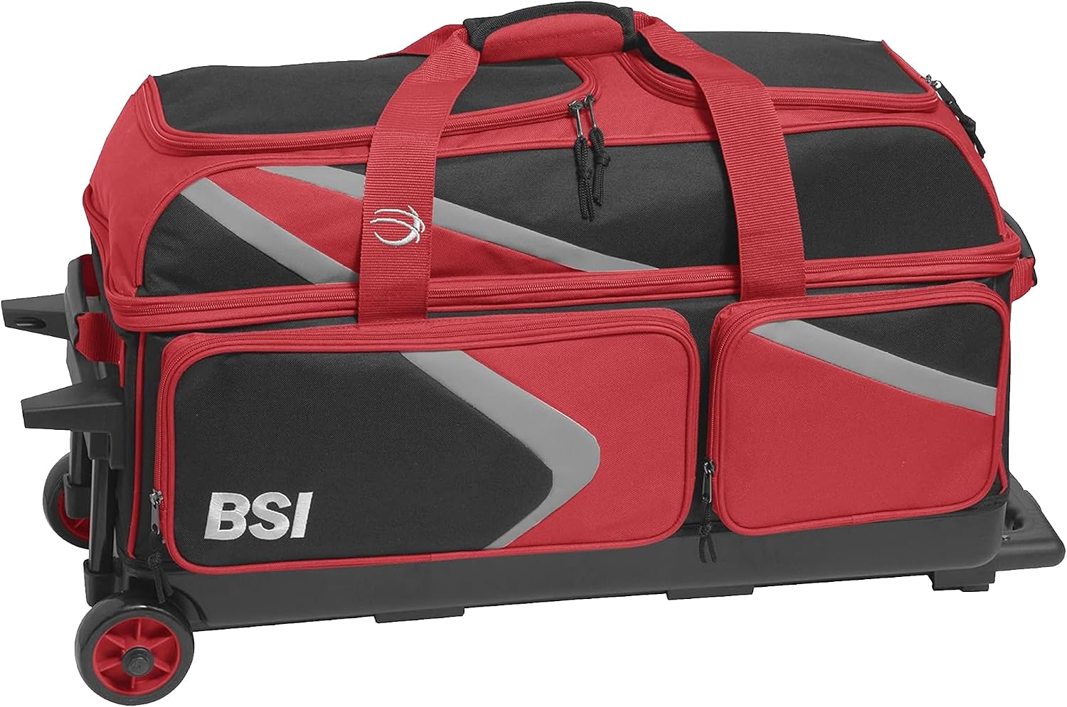 BSI Dash Roller Bowling Bag with Smooth Rolling Wheels, Padded Ball Compartment, Retractable Locking Handle, & Shoe Pocket