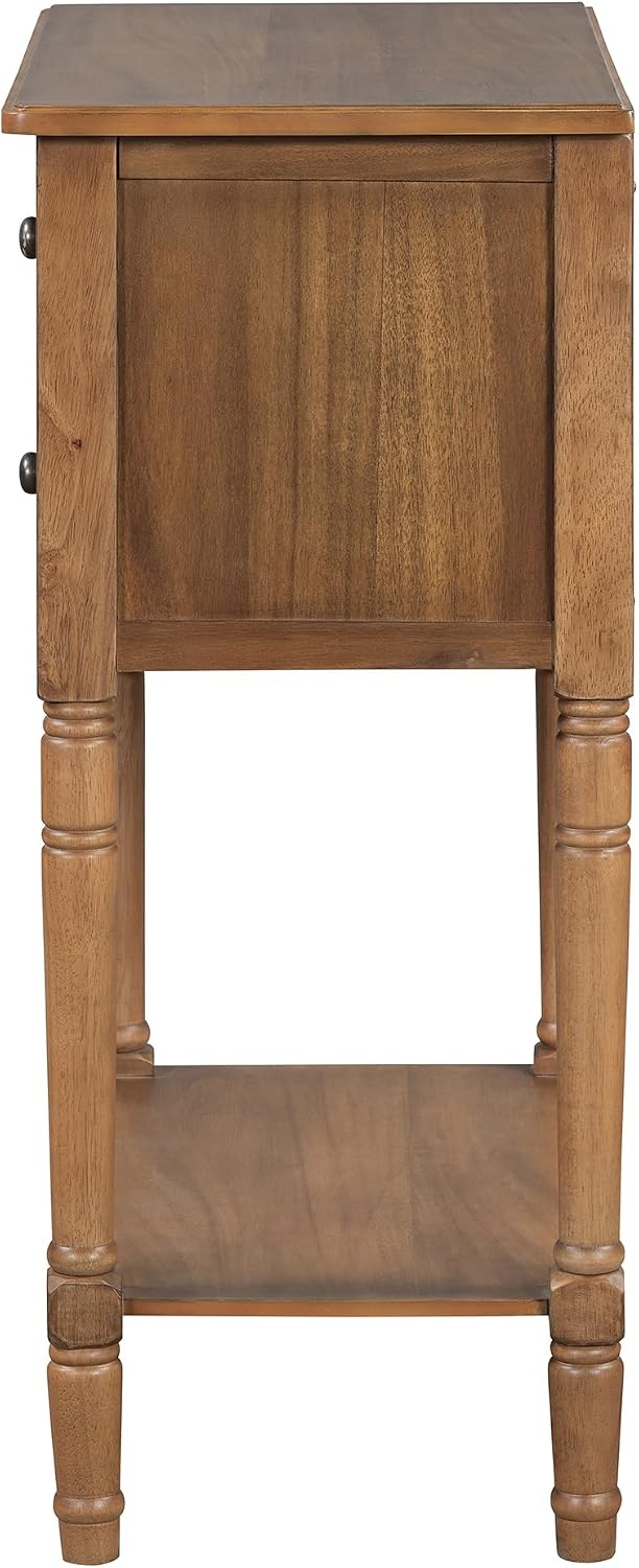 Knocbel Slim Antique Entry Console Table with 3 Drawers & Bottom Open Shelf, Solid Wood Narrow Sofa Couch Table for Entryway Hallway Living Room 23.7' W x 13' D x 31.4' H Natural