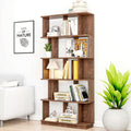 5-Tier Tall Bookshelf, Narrow Wood Bookcase, Dark Brown | 64.56' freestanding open display shelf for books, décor, and storage in living rooms, bedrooms, or home offices