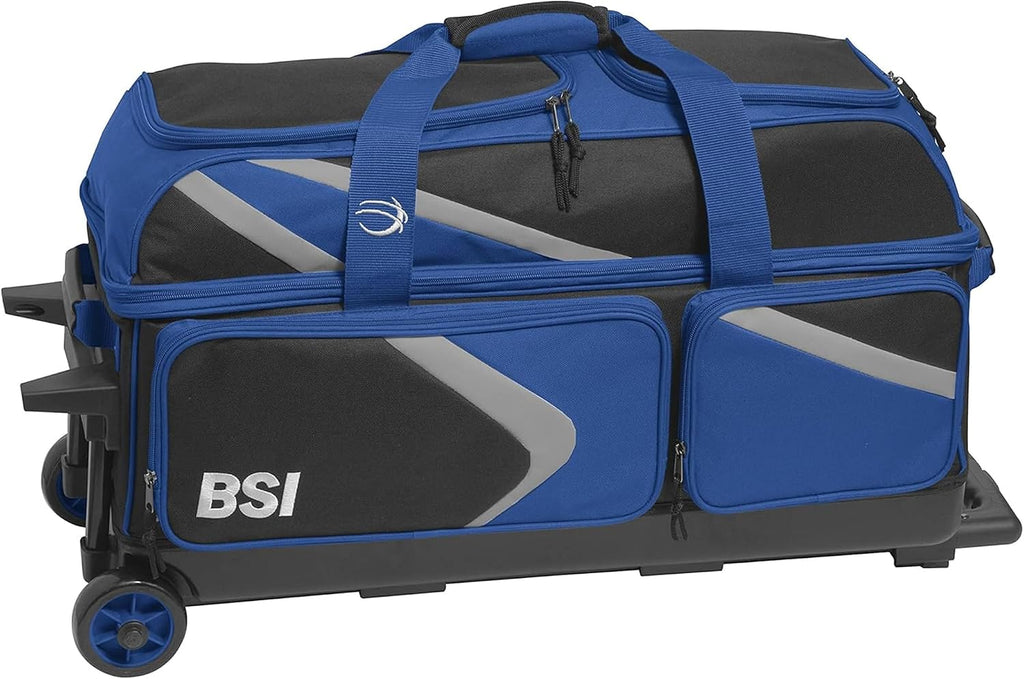BSI Dash Roller Bowling Bag with Smooth Rolling Wheels, Padded Ball Compartment, Retractable Locking Handle, & Shoe Pocket