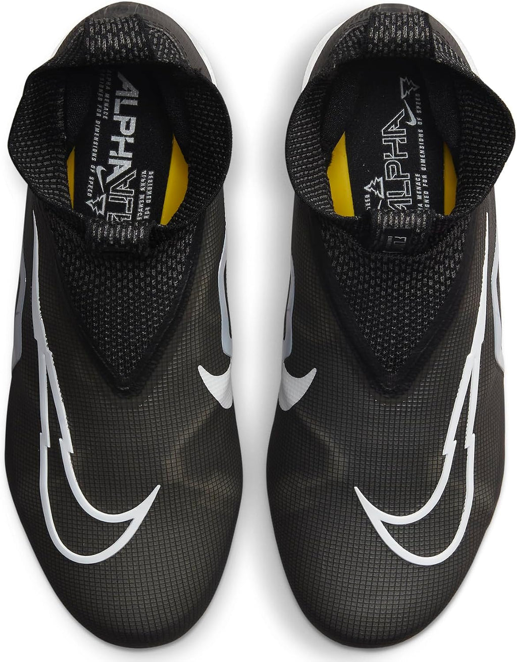 Nike Alpha Menace Elite 3 White/Particle Grey/Opti Yellow/Black Mens Football Cleat.
