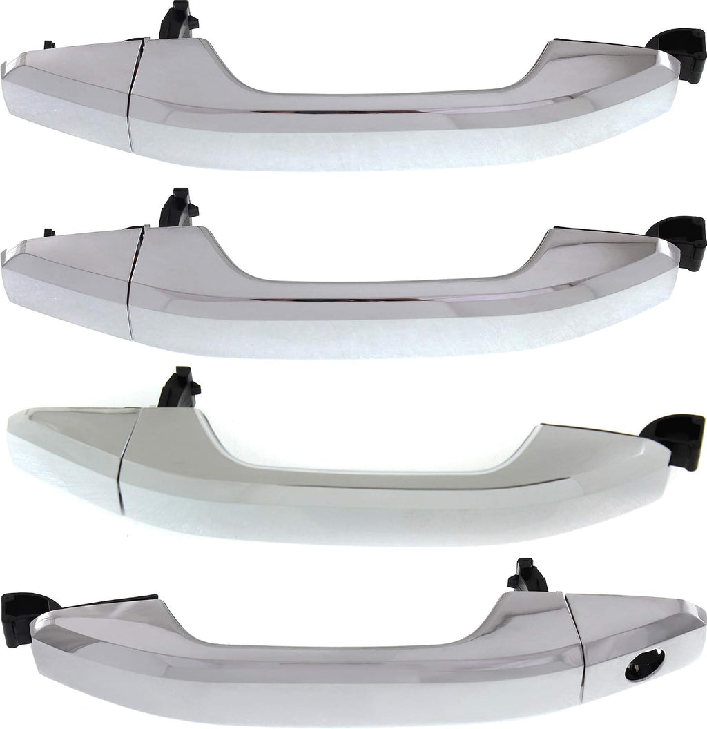 Garage-Pro Exterior Door Handle SET Compatible with GMC Sierra 1500 2014-2018, Sierra 2500 HD 2015-2018, Sierra 3500 HD, Chevrolet Silverado 1500 Chrome Plastic