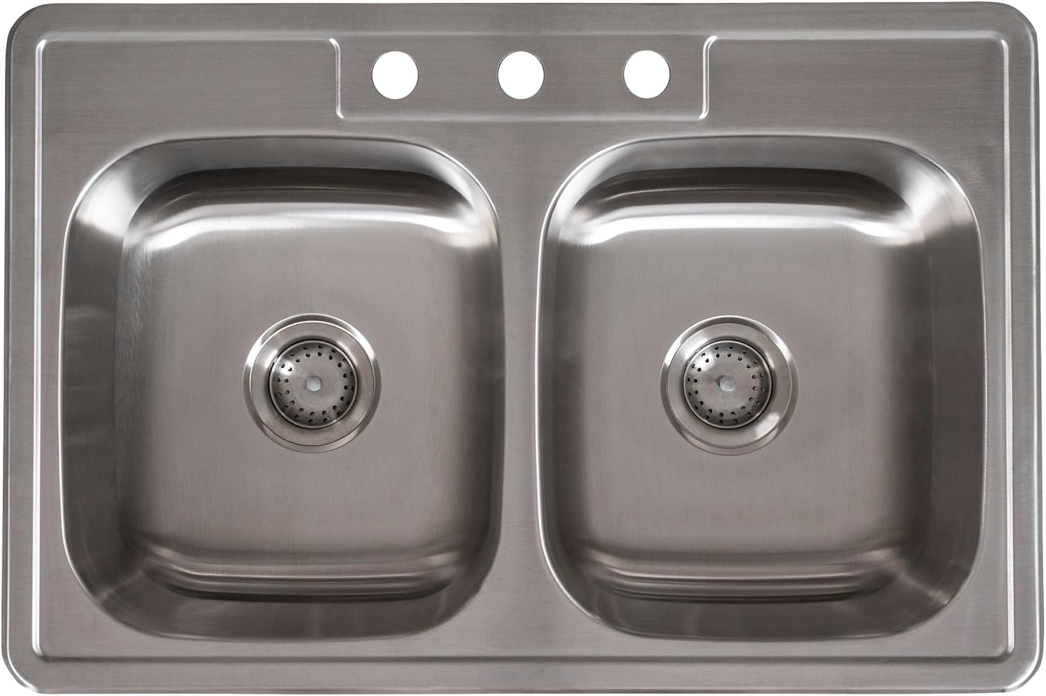 MSI Double Bowl 33 in. X 22 in. Stainless Steel Overmount Kitchen Sink
