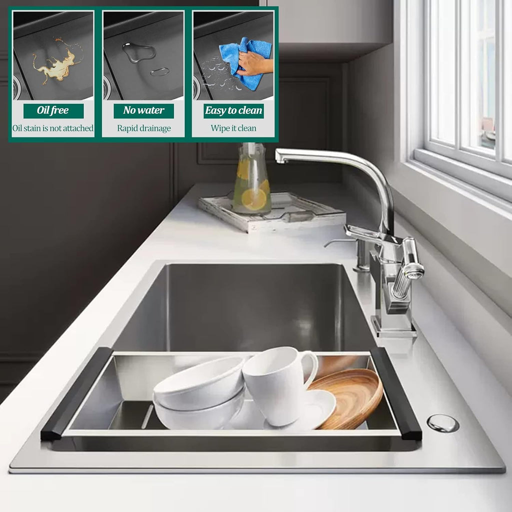 Kitchen Sinks, Multi-Function Bar Prepare Sink with Faucet Kitchen Sink Single Bowl Sink Gray Single Bowl Kitchen Sink (65 * 45Cm