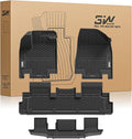 3W Floor Mats for Nissan Pathfinder 2022 2023 2024 2025 2026 (Only fit 7 Passenger Models), 3 Rows,TPE All Weather Protection Car Floor Liners Accessory,Black