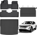 Jenofa-Floor Mats for Nissan Ariya 2023-2025 All Weather Mats Automotive Car Mat for Ariya Full Set Accessories (Floor Mats & Rear Seat Back Mats & Cargo Liner)