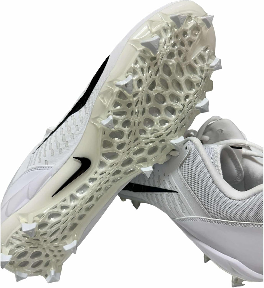 Nike Men's Alpha Menace Pro2 Low Football Cleats Shoes White/Black #CV6477-100 - Size Men's 12.5