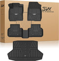 3W Floor Mats & Cargo Liner Fit for 2026 2022-2025 Honda Civic Sedan (Not Fit Hybrid/Manual/Hatchback), TPE Custom Fit Floor Liner and Trunk Full Set Car Mats