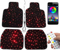 Luxury Starlight LED Car Floor Mats, 4pcs Starry Star Light Floor Mats Washable Fiber Optic Lights APP/Remote Control Music Mode Sound Activated Interior Lights for Cars, SUVs, Trucks