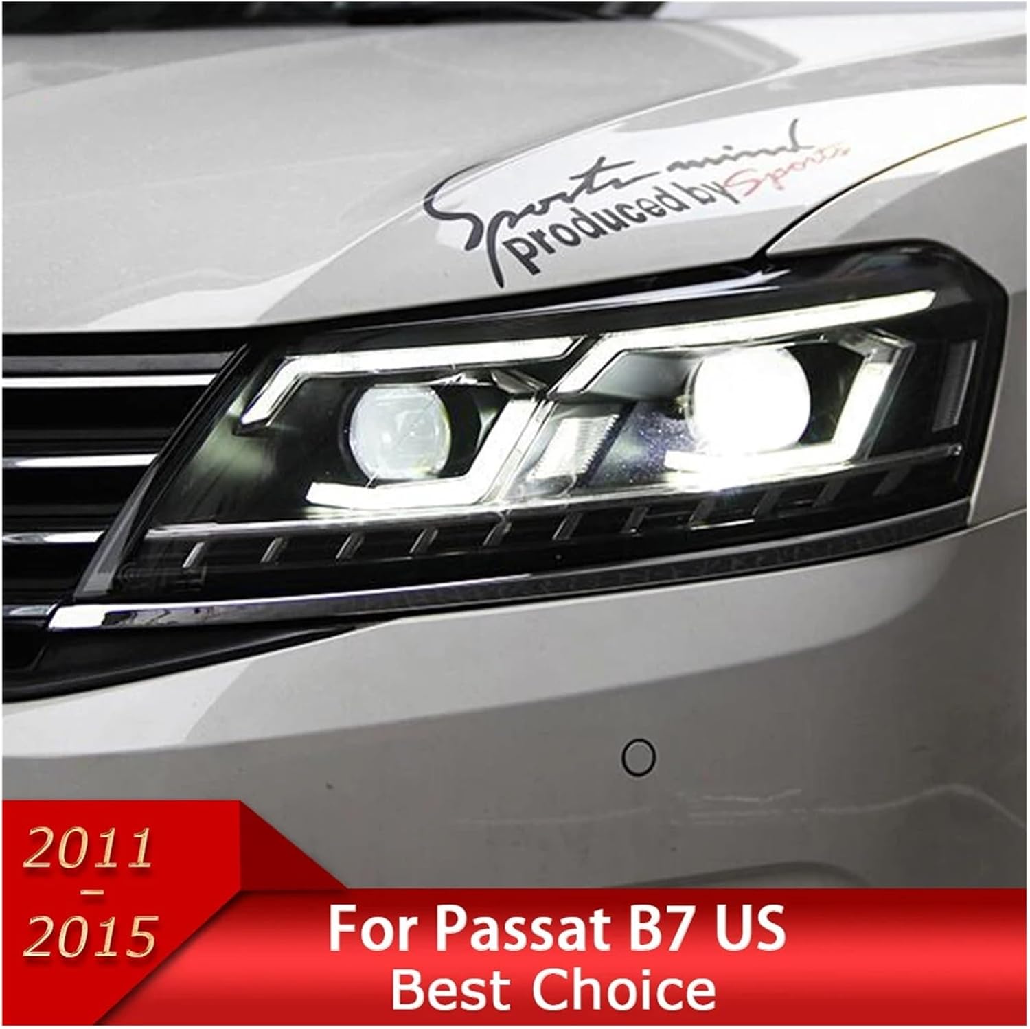 Car Lights Compatible With Passat B7 US Version 2011-2015 LED Auto Headlight Assembly Upgrade Bifocal Lens Dynamic Signal Lamp Accessories