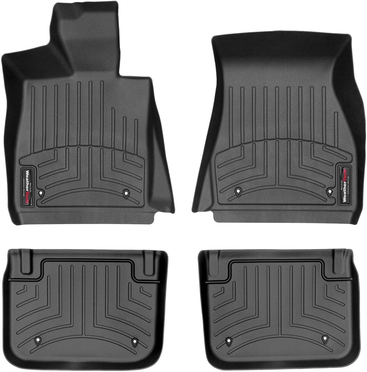 WeatherTech Custom Fit FloorLiners for BMW 840i, Alpina B8 Gran Coupe, M8-1st & 2nd Row (441512-1-3), Black