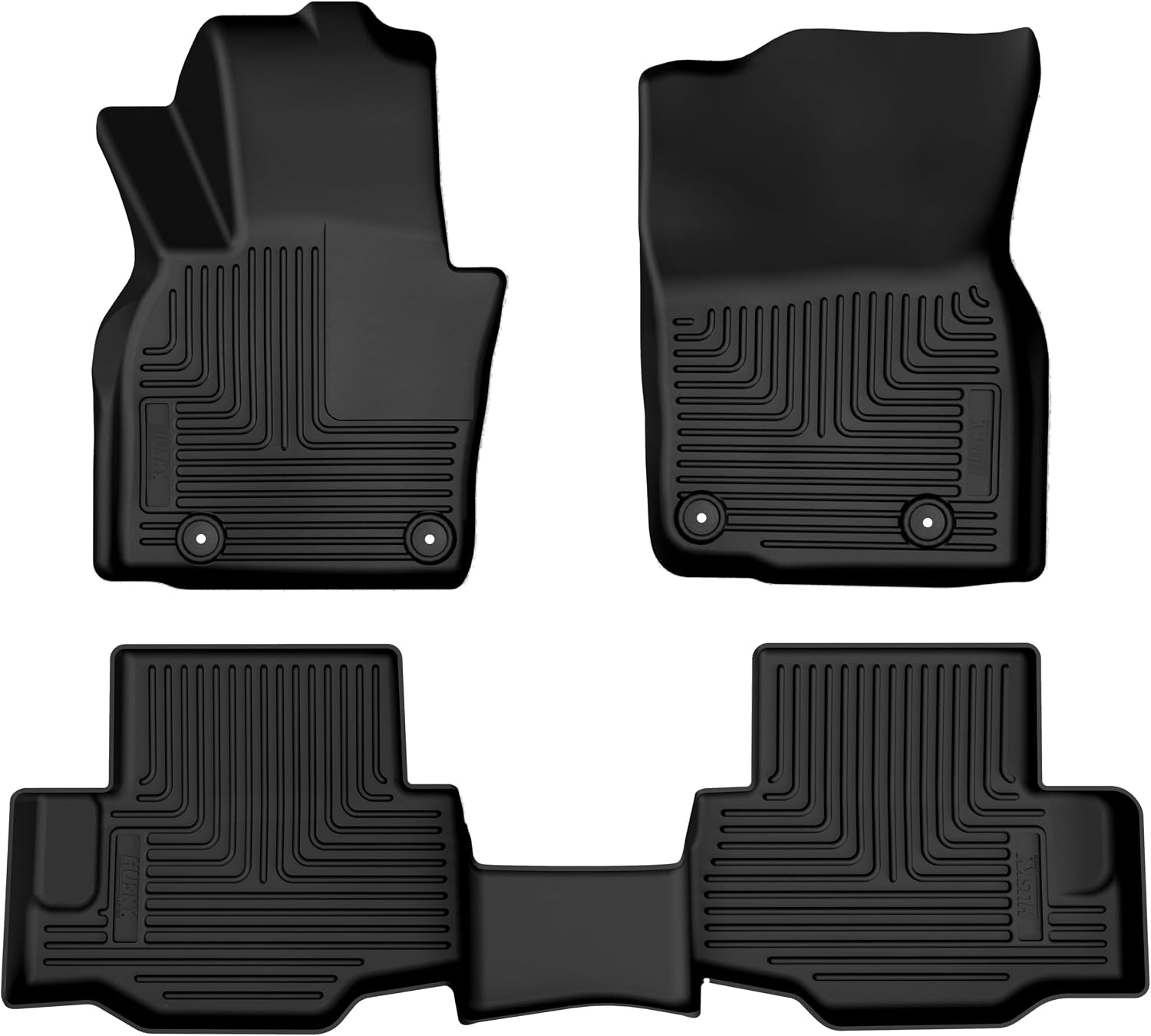 Husky Liners Weatherbeater Floor Mats | Fits 2024-2026 Mazda CX-90, 2025-2026 Mazda CX-70 | Front & 2nd Row, 3-pc Black - 95481