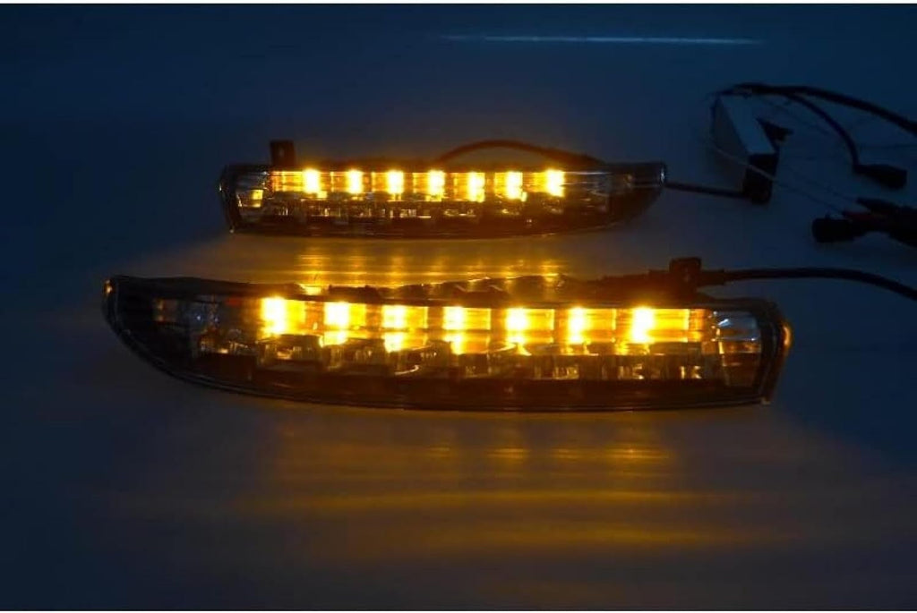 Fog Lights 2x DRL Daytime Running Fog Lights White Yellow Driving Indicator Lamps For VW For PASSAT For CC 2010-2012 Car Accessories Lights