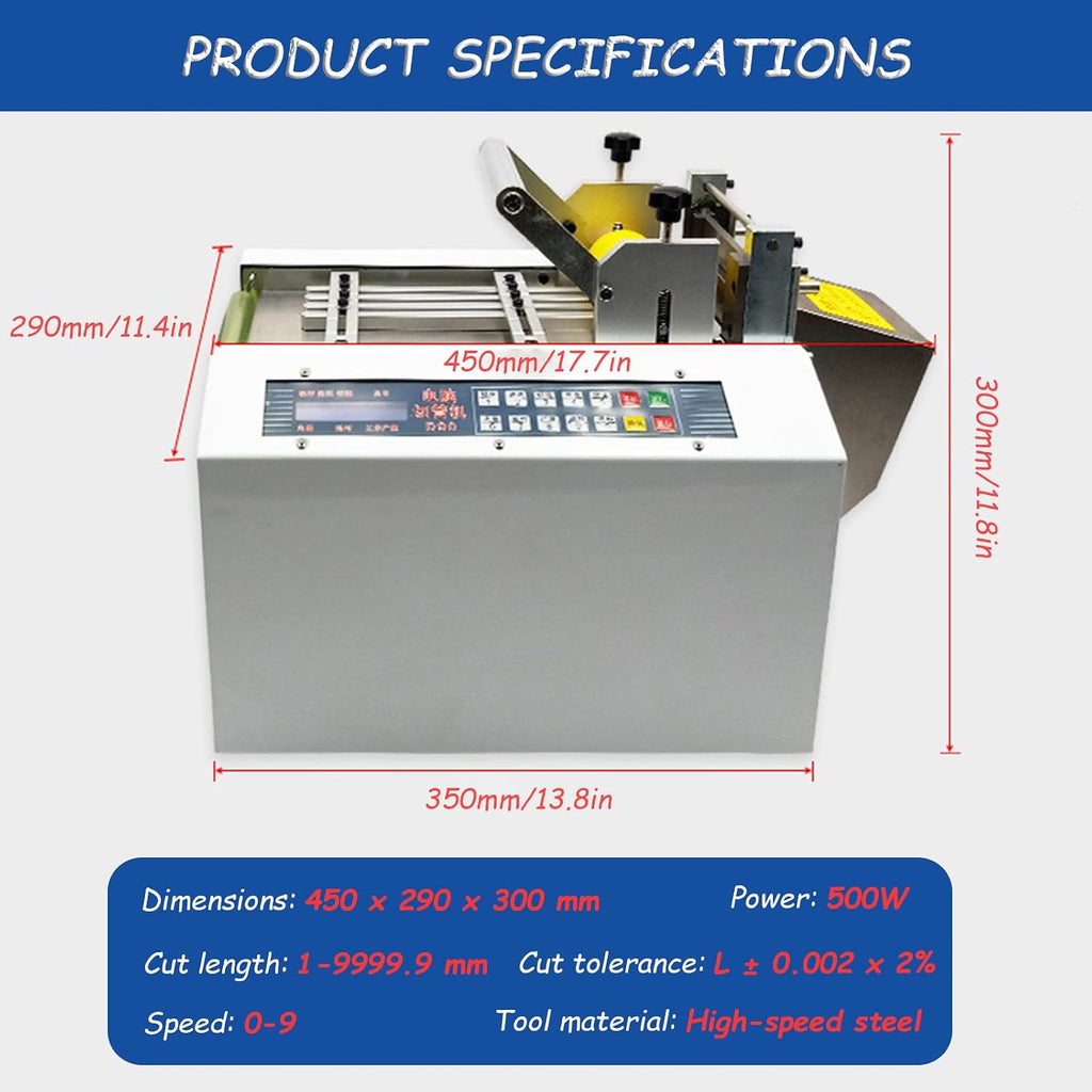 Fully Automatic Heat-Shrink Tube Cutting Machine, Heat-Shrink Tube Cutting Machine 500w, Cutting Length 1-9999.9mm, Cutting Accuracy 0.1mm, for Rubber/Plastic Tube 200D