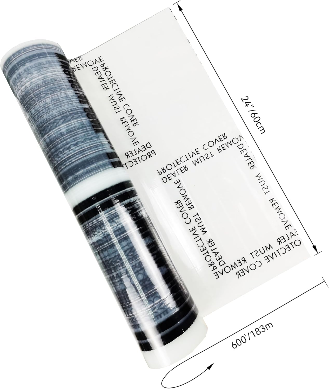 HFS(R Car Floor Mat Carpet Protector Interior Protection Film Clear Adhesive Roll Breakpoint Cover Sheet 24 in X 600FT 4 Mil Thickness