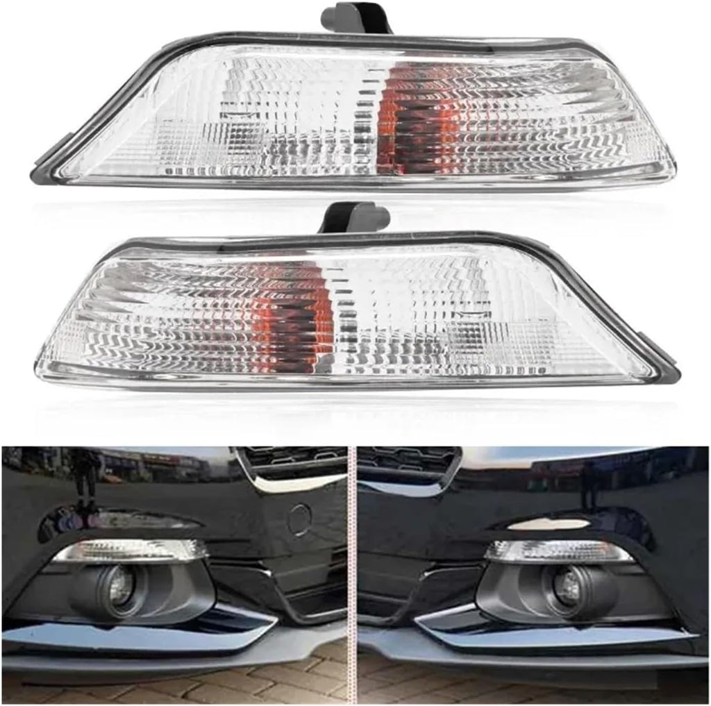 Car Front Bumper Corner Turn Signal Lights，Compatible With Ford Mustang 2015 2016 2017 Headlights Indicator Lamp With Bulbs Car Accessories(1 pair)