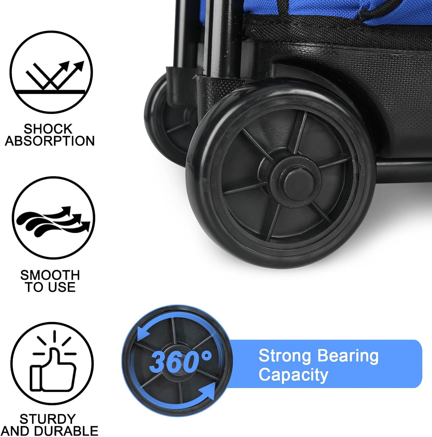 LARIPOP 3 Ball Bowling Bag with Wheels and Shoe Compartment, Rolling Bowling Bag for 3 Balls, Heavy Duty Bowling Roller Bag with Retractable Handle for Men Women