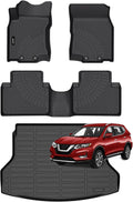 Jenofa-Car Floor Mats & Cargo Liner for Nissan Rogue 2014-2020 (Not Fit 7-Seat or Hybrid or Rogue Sport) All Weather Floor Mats Waterproof Durable Custom Floor Liners for Rogue Accessories Black