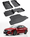 Car Floor Mats for Nissan Maxima 2016-2023 4PCS Full Set with Trunk Mat | All Weather Full Coverage Floor Liners Heavy Duty Waterproof Long-Lasting Maxima Accessories TPE Rubber Carpet