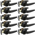 KNOBWELL 10 Pack Door Levers Matte Black Bedroom Door Handles with Lock Privacy Door Handles Interior Door Knobs(Lock with NO Key)