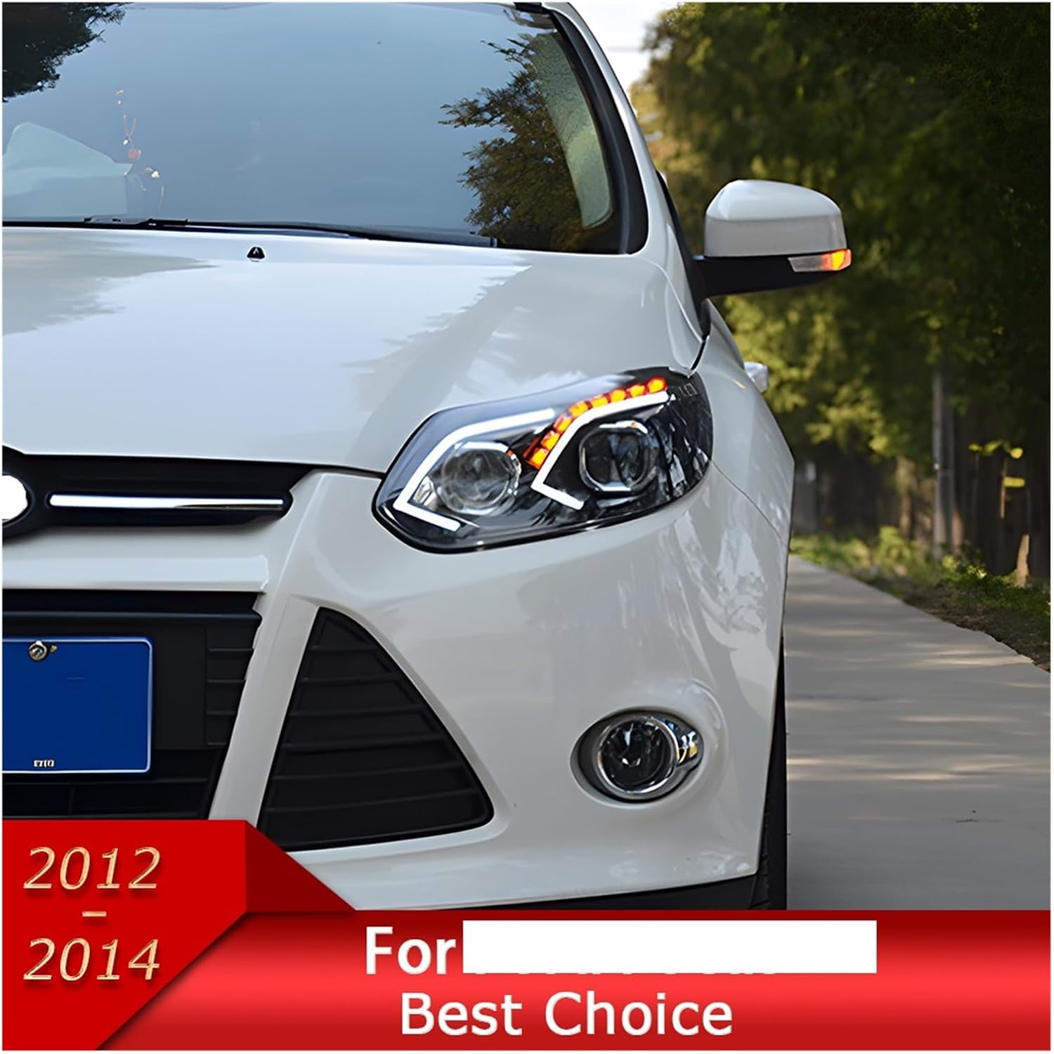 Car Lights Compatible With Focus 2012-2014 LED Auto Headlight Assembly Upgrade E-Class Design Bifocal Lens Signal Lamp Tool Accessories