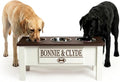 GTW Elevated 3 Bowl Dog Feeding Station - Customized Triple Stand for Large Dogs - Includes Storage & Stainless Steel Bowls (Large, Brown)
