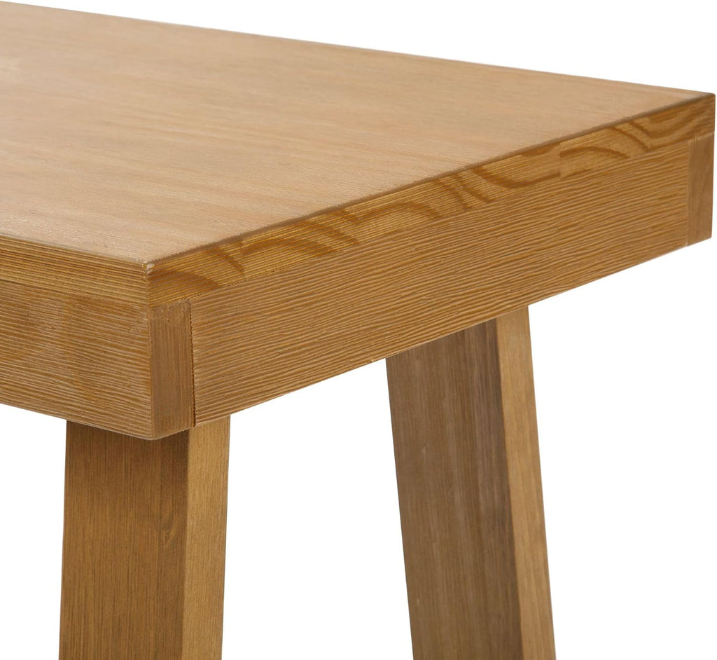 Plank+Beam Classic Rectangular Side Table, 25', Slim Side Table for Living Room, Narrow Nightstand for Small Spaces, Wood End Table for Bedroom, Pecan Wirebrush