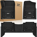 3W Floor Mats Fit for Nissan Armada 2017 2018 / Infiniti QX80 2014-2018 / Infiniti QX56 2011-2013, All Weather TPE Custom Fit Car Accessories 1st and 2nd Row Full Set Car Mats, Black