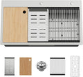 Kitchen Sink Workstation, 33x19 In Stainless Steel Drop In Modern Large Single Bowl Workstation Sink Gift Combo-SS Grid,Drying Rack,SS Colander,Cutting Board,Drain Assembly For Various Kitchen Style