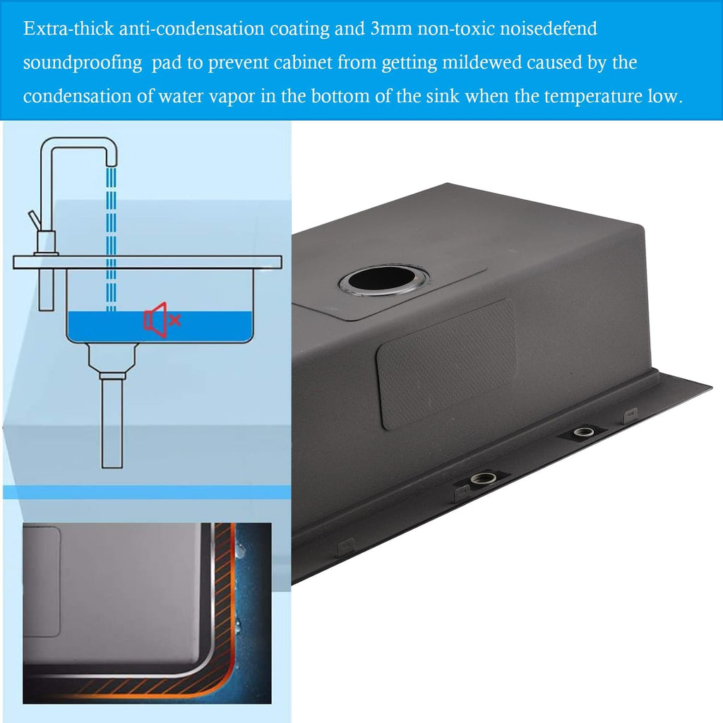 33 Inch Drop In Kitchen Sink Workstation - 33 x 22 Inch Drop In Sinks 16 Gage Stainless Steel Topmount Sinks Single Bowl 10'' Deep Handmade Above the Counter sink with Cutting Board& Strainer