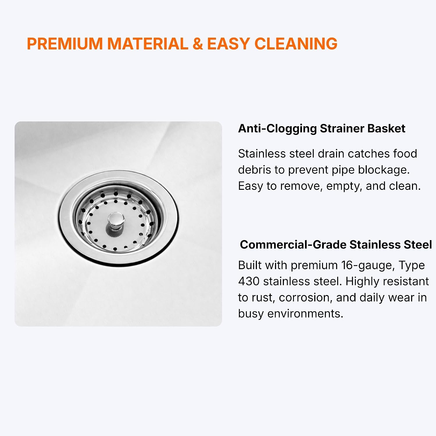Commercial Stainless Steel Utility Sink with Backsplash, Triple 12' x 21' x 14' Deep Bowls, 16-Gauge Construction - for Janitorial Area, Commercial Kitchen, Garage, Laundry Room