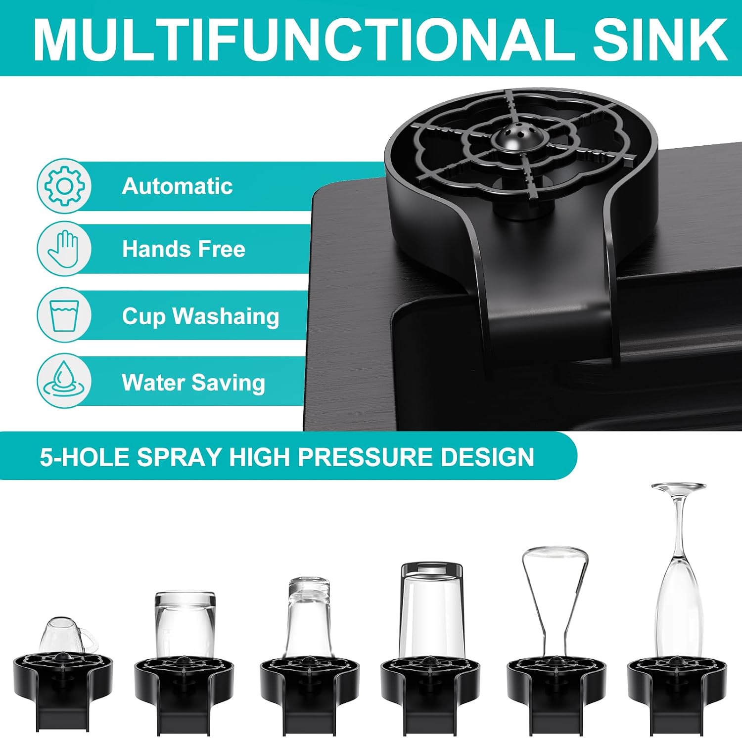 28 x 18 inch Kitchen Sink, Single Bowl Stainless Steel Sink Multifunctional Drop In Sink with Pull-Down Faucet and Multiple Accessories (28 * 18 inch)