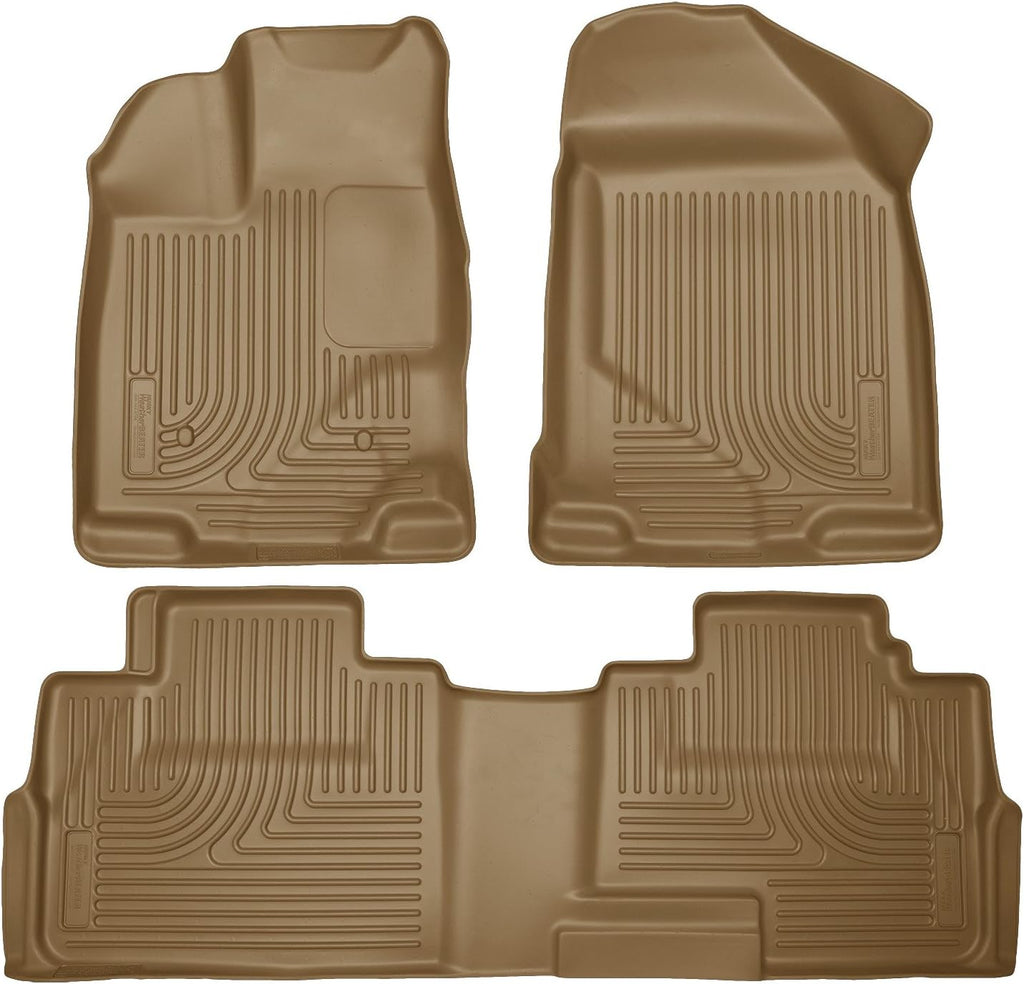 Husky Liners Weatherbeater Floor Mats | Fits 2007-2014 Ford Edge; 2007-2015 Lincoln MKX | Front & 2nd Row, 3-pc Tan - 99763
