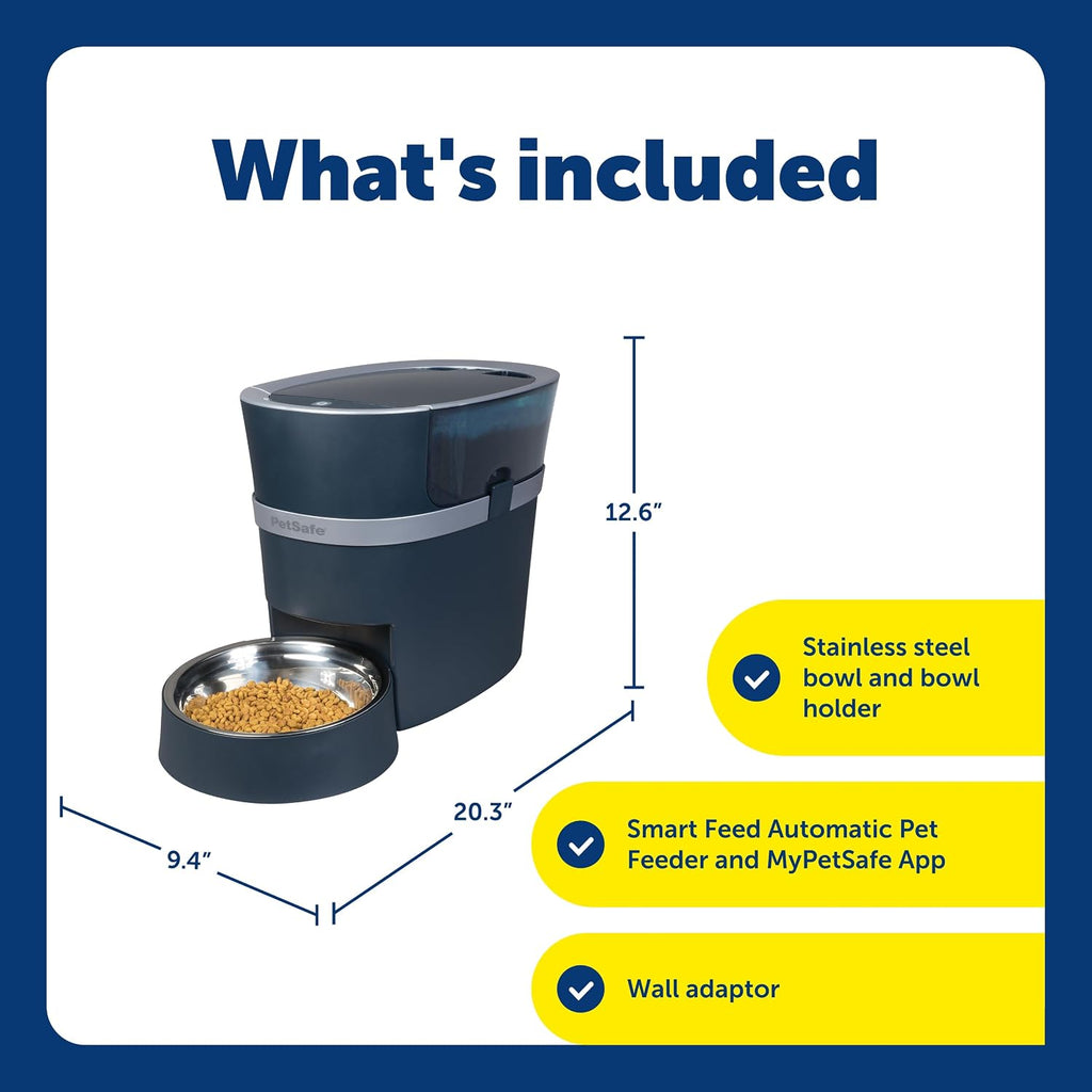 PetSafe Smart Feed, Electronic Pet Feeder for Cats & Dogs, 6L/24 Cup Capacity, Programmable Mealtimes, Alexa, Apple & Android Compatible, Backup Batteries Ensure Meal Delivery During Power Outage