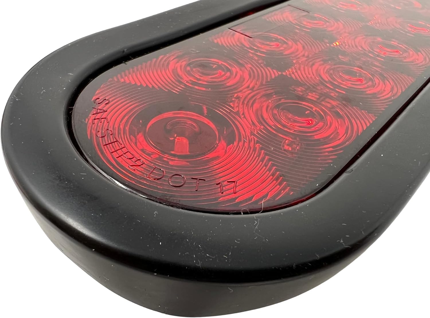 All Star Truck Parts 10X Red 6' Oval 10 LED Trailer Stop Turn Tail Light Kit DOT Certified + Grommets & Plugs IP67 Waterproof Parking Signal Headache Rack Backrack Truck Trailer 12V Reflective Lens