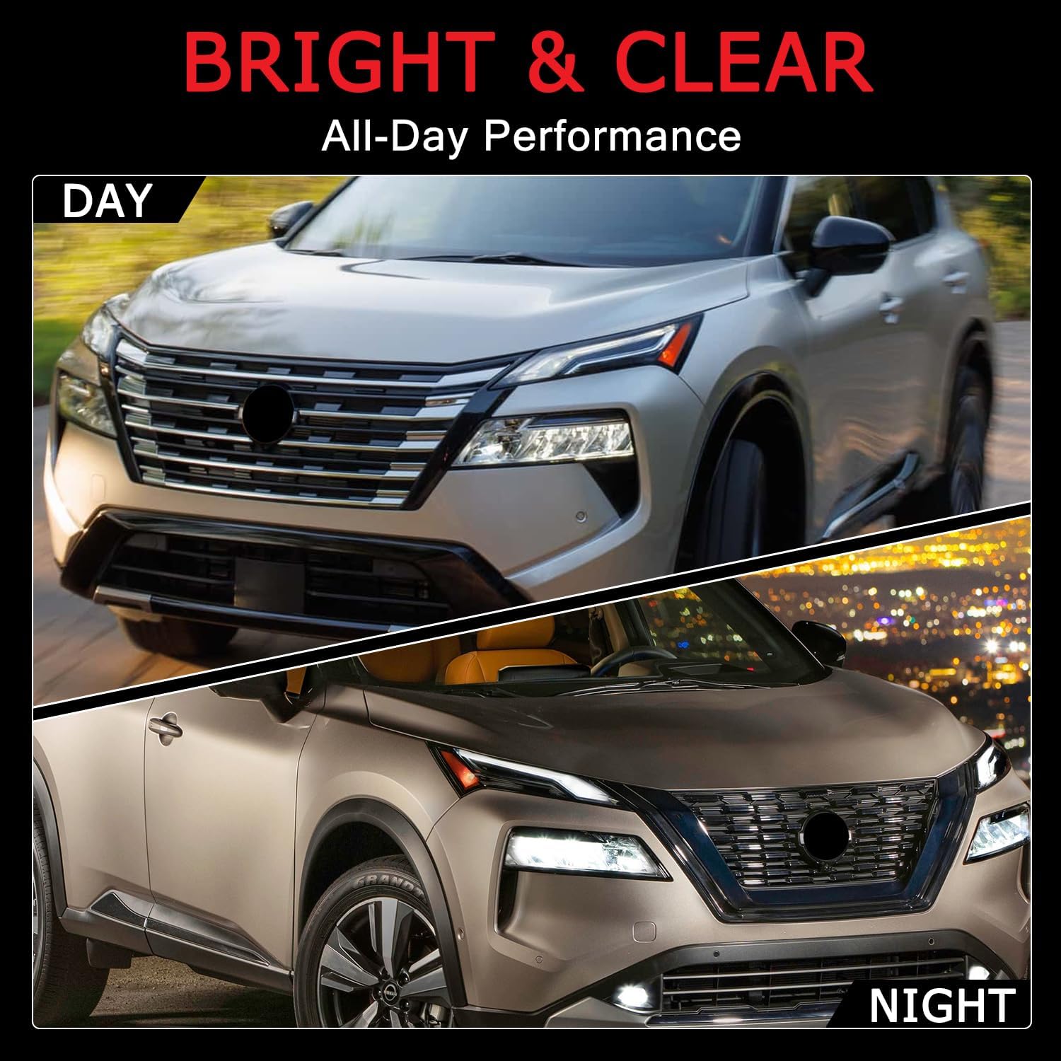 KARPAL Halogen Turn Signal Light Compatible with 2021-2023 Nissan Rogue w/LED DRL w/Halogen Indicator Light Driver and Passenger Side Replacement NI2562102 NI2563102