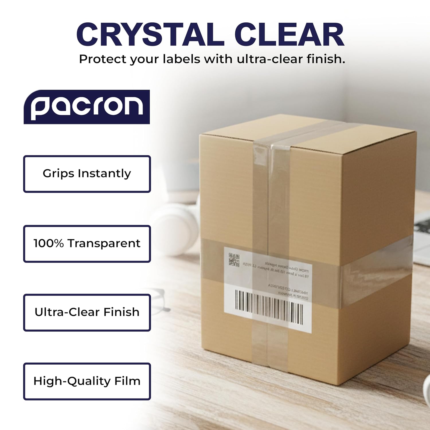 Clear Packing Tape 2 MIL Thick - 72 Heavy-Duty Wrapping Tape - 110-Yard Length, 7920 Total Yards 1.88-Inch Wide Strong Adhesive Rolls for Moving, Office Packaging, Storage Organization & Warehouse