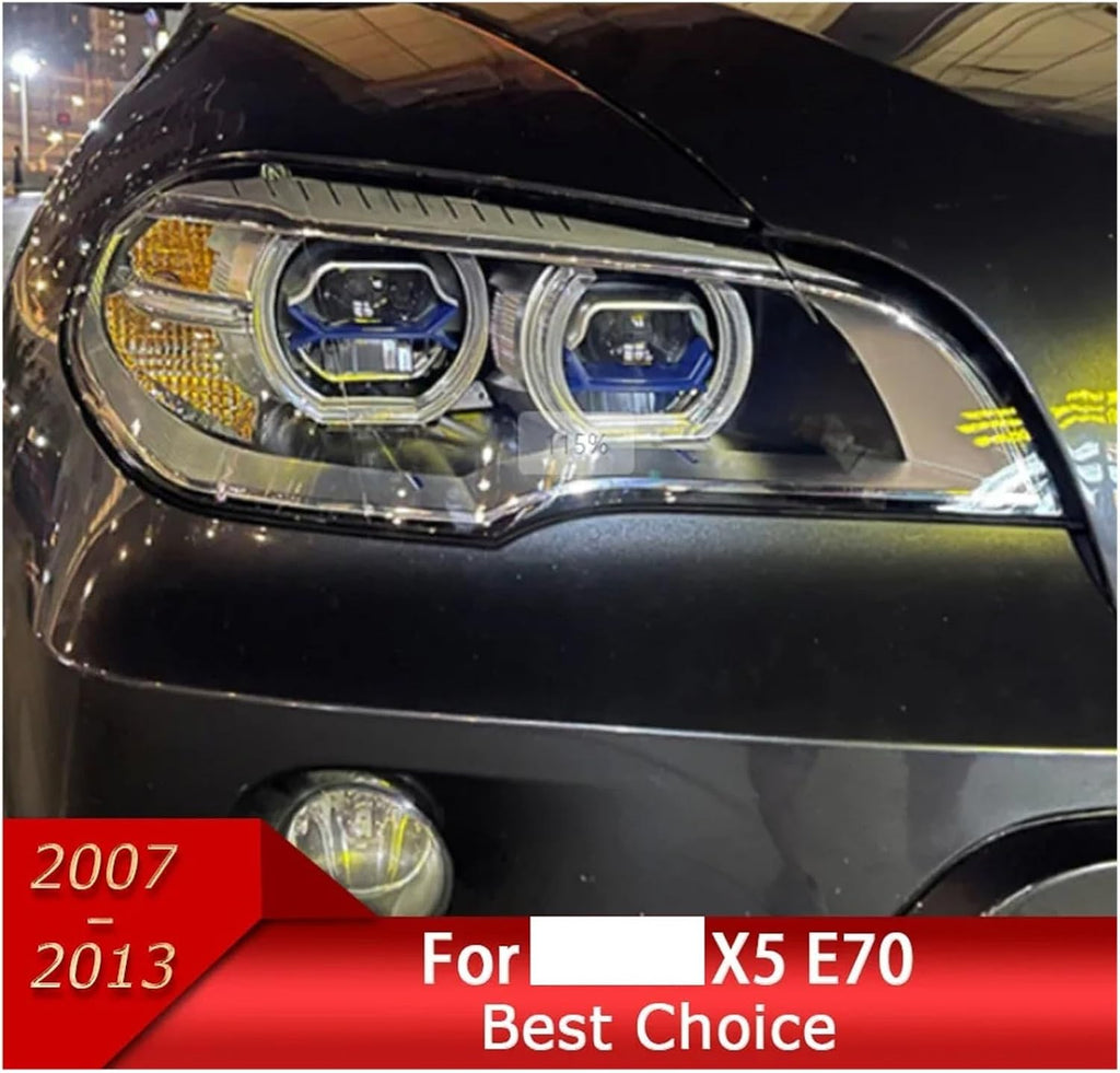 Car Headlights Compatible With BMW X5 E70 2007-2013 LED Headights Blue Laser Style DRL Signal Lamp Hid Automotive Angle Eyes Accessories