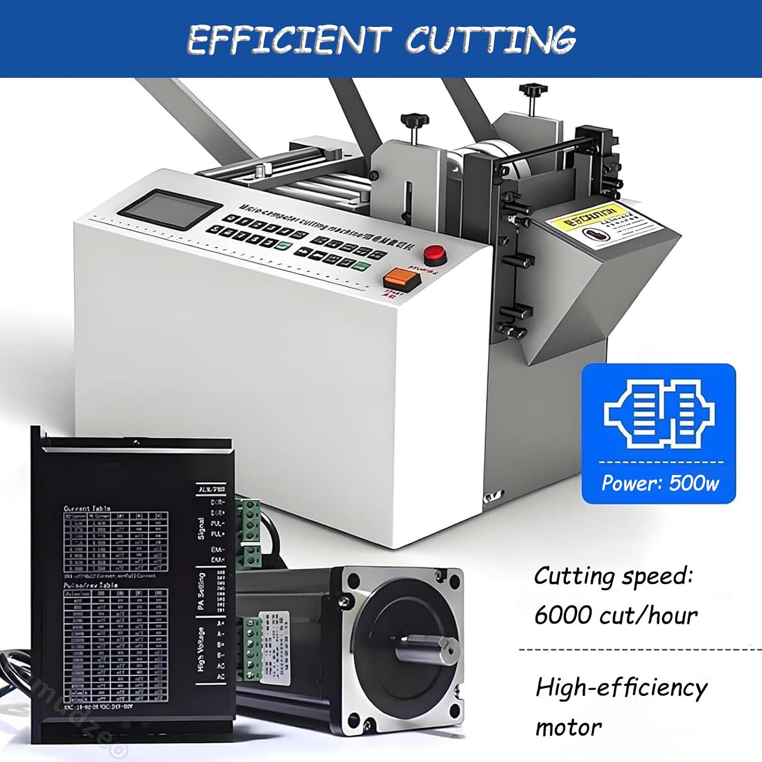 Fully Automatic Heat-Shrink Tube Cutting Machine, Heat-Shrink Tube Cutting Machine 500w, Cutting Length 1-9999.9mm, Cutting Accuracy 0.1mm, for Rubber/Plastic Tube 200D