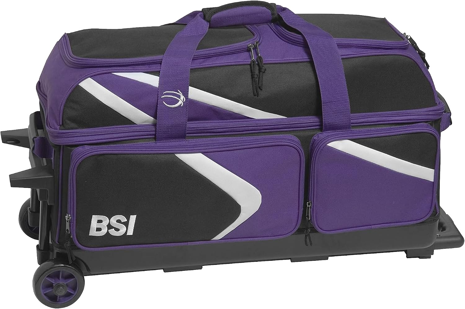 BSI Dash Roller Bowling Bag with Smooth Rolling Wheels, Padded Ball Compartment, Retractable Locking Handle, & Shoe Pocket