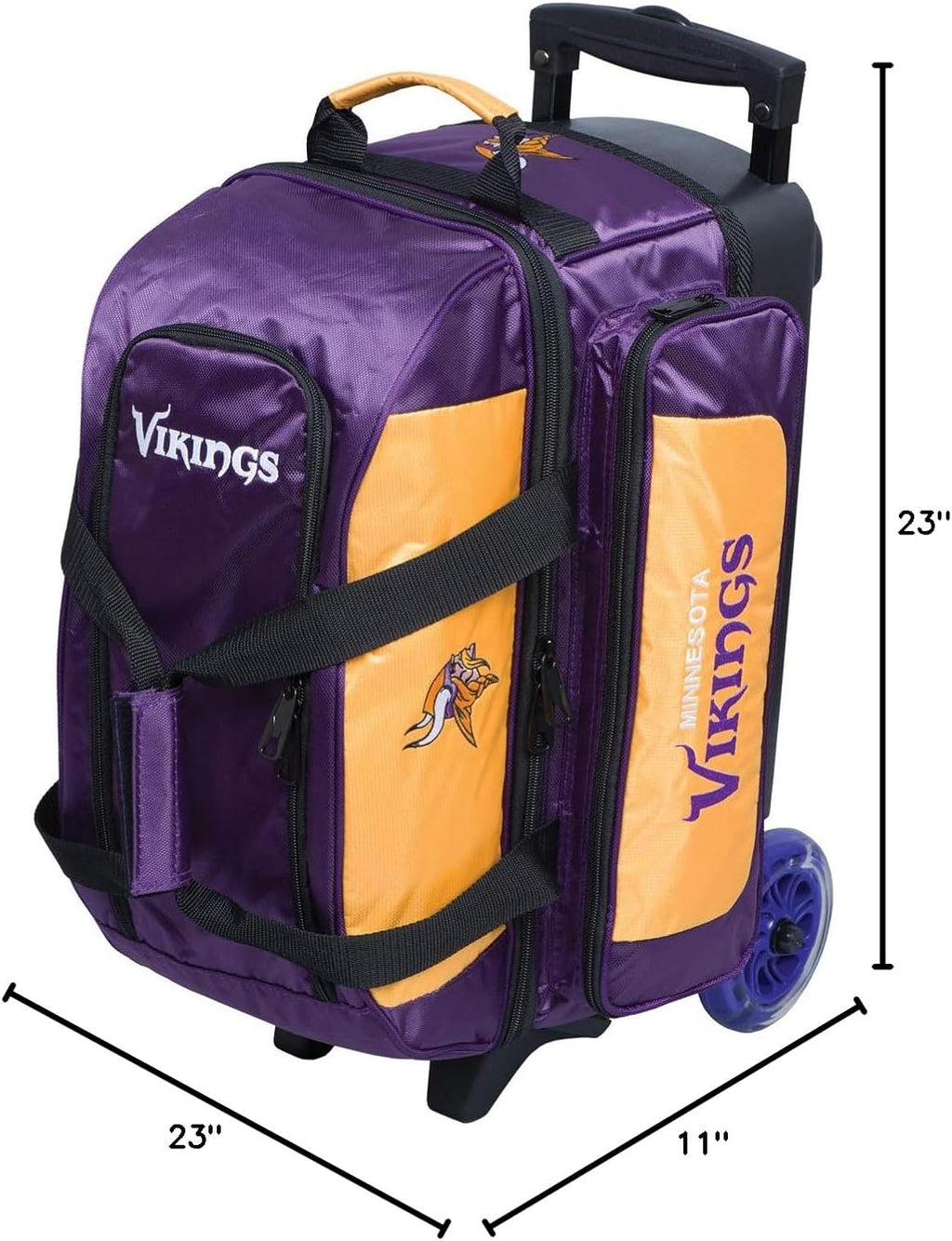 Strikeforce Bowling NFL Two Ball Bowling Roller Bag with Ball, Shoe and Accessory Pockets